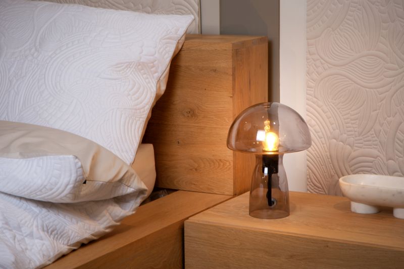 Lucide FUNGO - Stolná lampa - 1xE27 - Smoke Grey